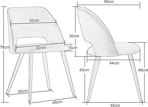 Miniatura 2 de Juego de 2 sillas de comedor modernas, tapizadas, diseño sin brazos, muebles versátiles y contemporáneos para tu comedor, color verde