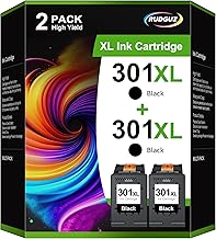 301 XL Black Compatible with HP 301 Printer Cartridges 301XL Multipack for HP Envy 4500 Printer Cartridges 5530 4504 5534 Deskjet 2540 2544 1510 Officejet 4630 2620 (Black, Pack of 2)
