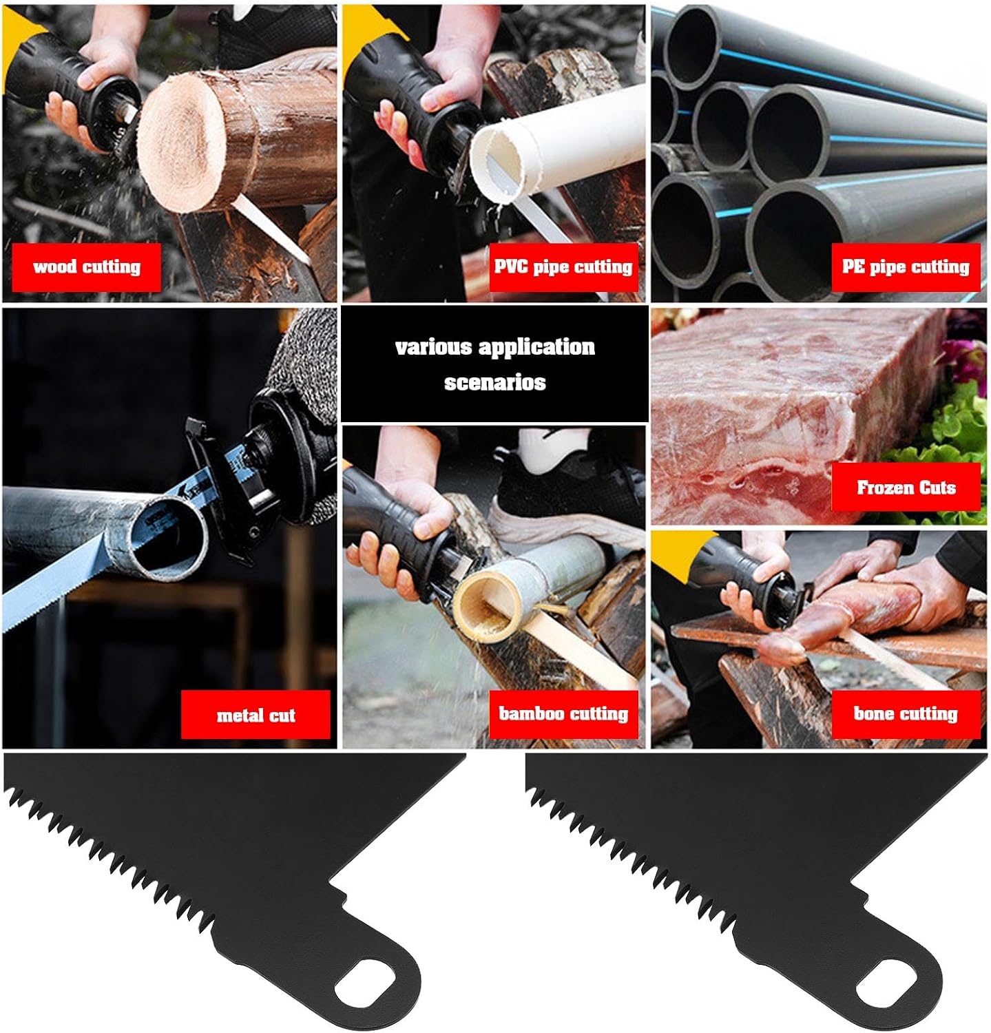eMagTech 2PCS SPC240 Reciprocating Saw Blades Compatible with Black & Decker Scorpion Saw FKS890E KS890ECN KS890EK KS890GT KS880 240mm Pitch 8TPI Carbon Steel