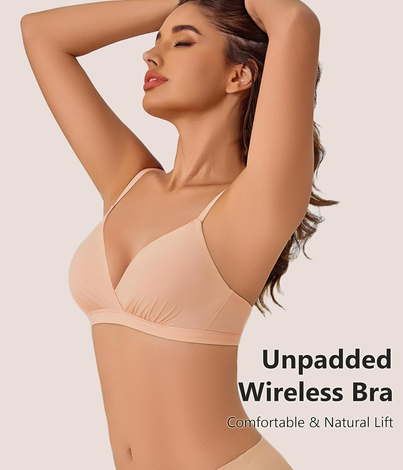 Avidlove Womens Wireless Triangle Bra Sexy Plunge Unpadded Bras Comfortable Mesh Lining Bralette Tshirt Everyday Bra - Image 2