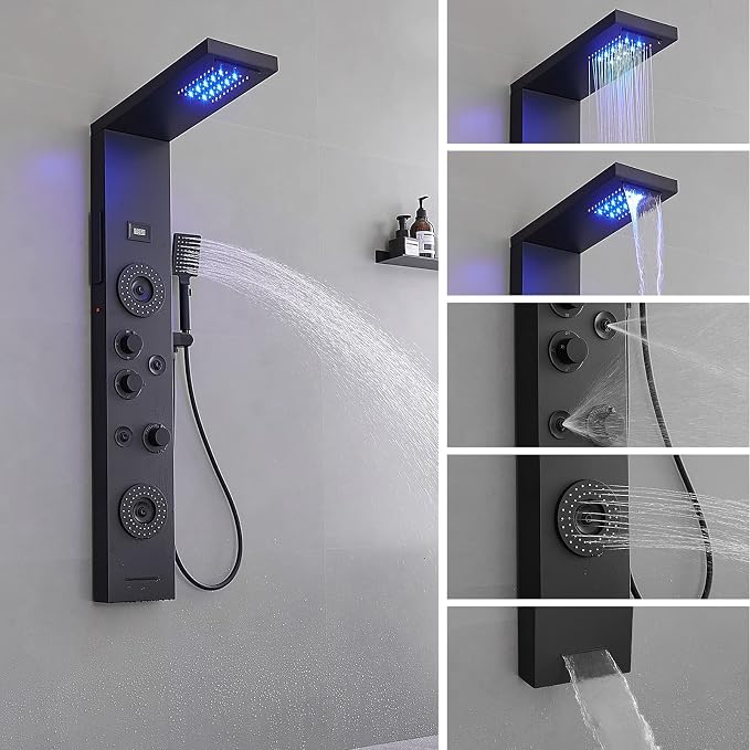 Panel de ducha BWE con LED y 6 funciones miniatura 4