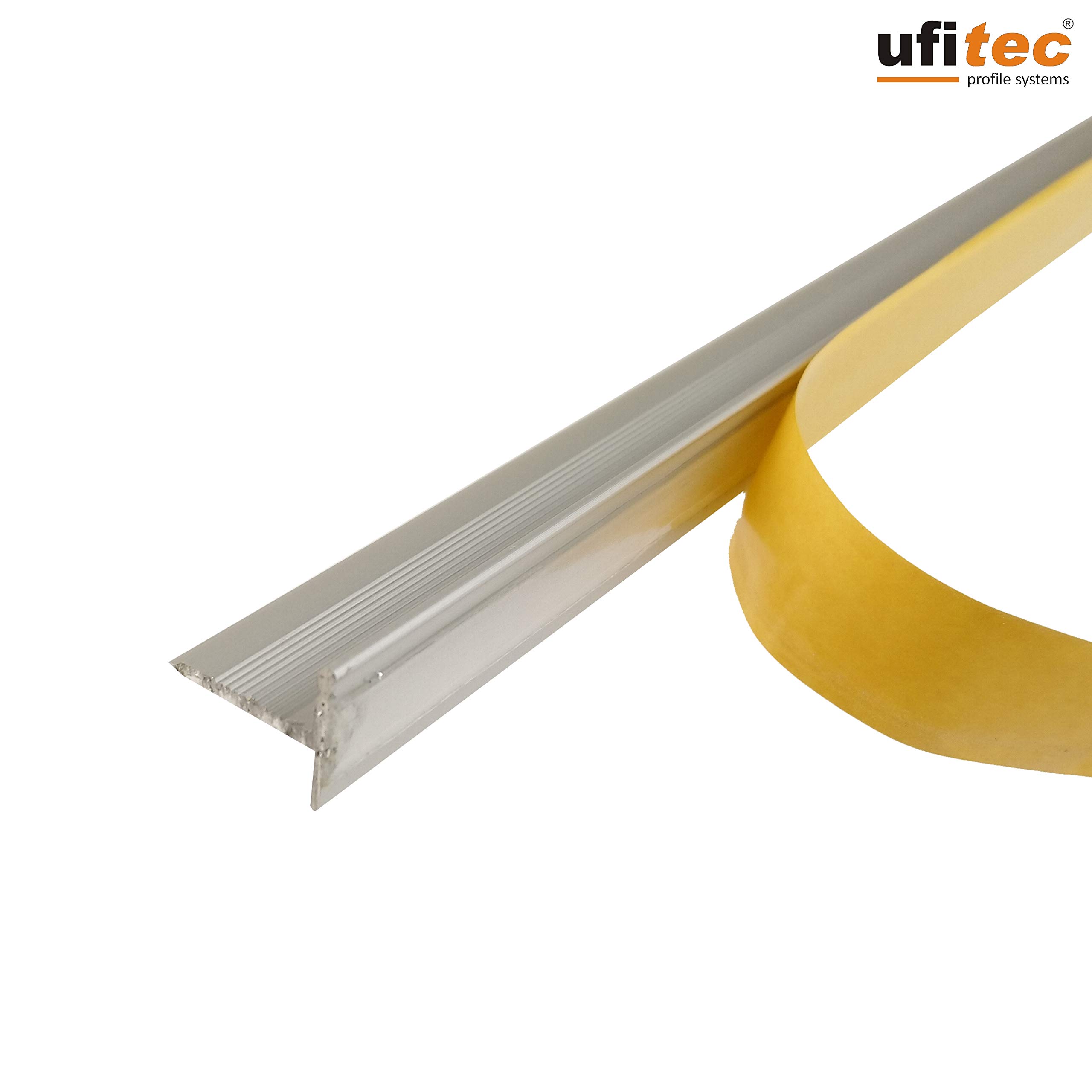 ufitec Sockelprofil Selbstklebend für saubere Wand- und Türabschlüsse Ideal für Renovierungen, Sichtbreite: 18,6 mm, Selbstklebend, Sie kaufen 1 Profil mit (290 cm, Silber)