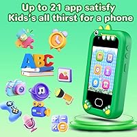 Vista 7 de Lapare Juguete de teléfono inteligente para niños, pantalla táctil de 2.8 pulgadas con doble cámara, juego, reproductor de música y más aplicación