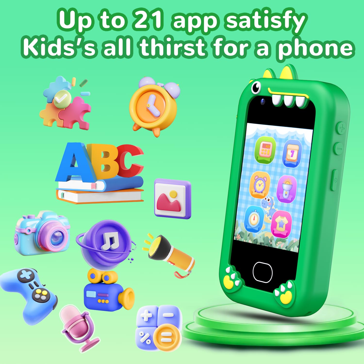 Lapare Kids Smart Phone Toy for Boys, 2.8" Touchscreen Cell Phone Toy with Dual Camera, Game, Music Player and More Learning APP, Perfect Christmas Birthday Gifts for Kids 3-10 Year Old (32GB)