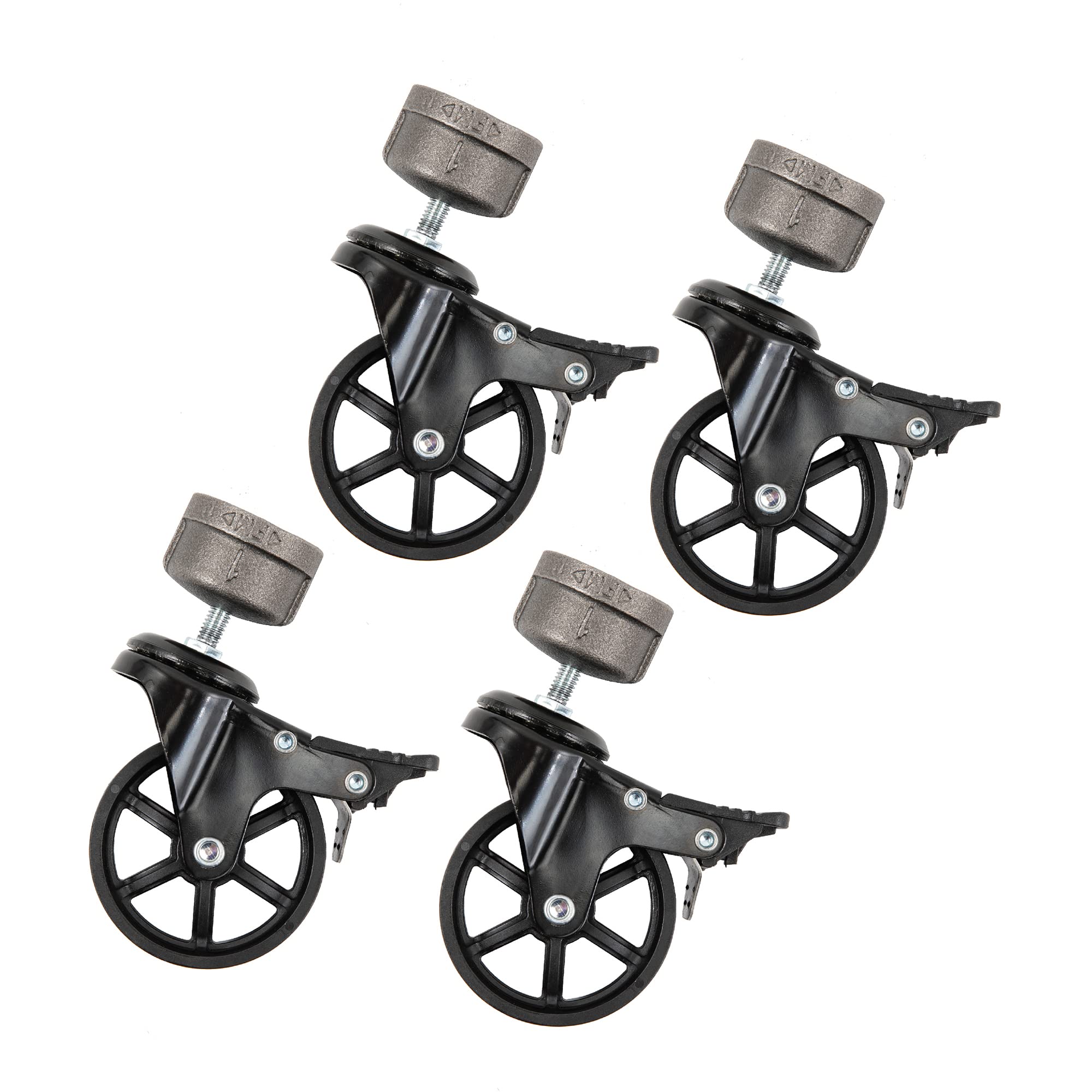 Pipe Casters - 4 Pack for ¾” Pipe -13 Pipe Casters - 4 Pack for ¾” Pipe -13