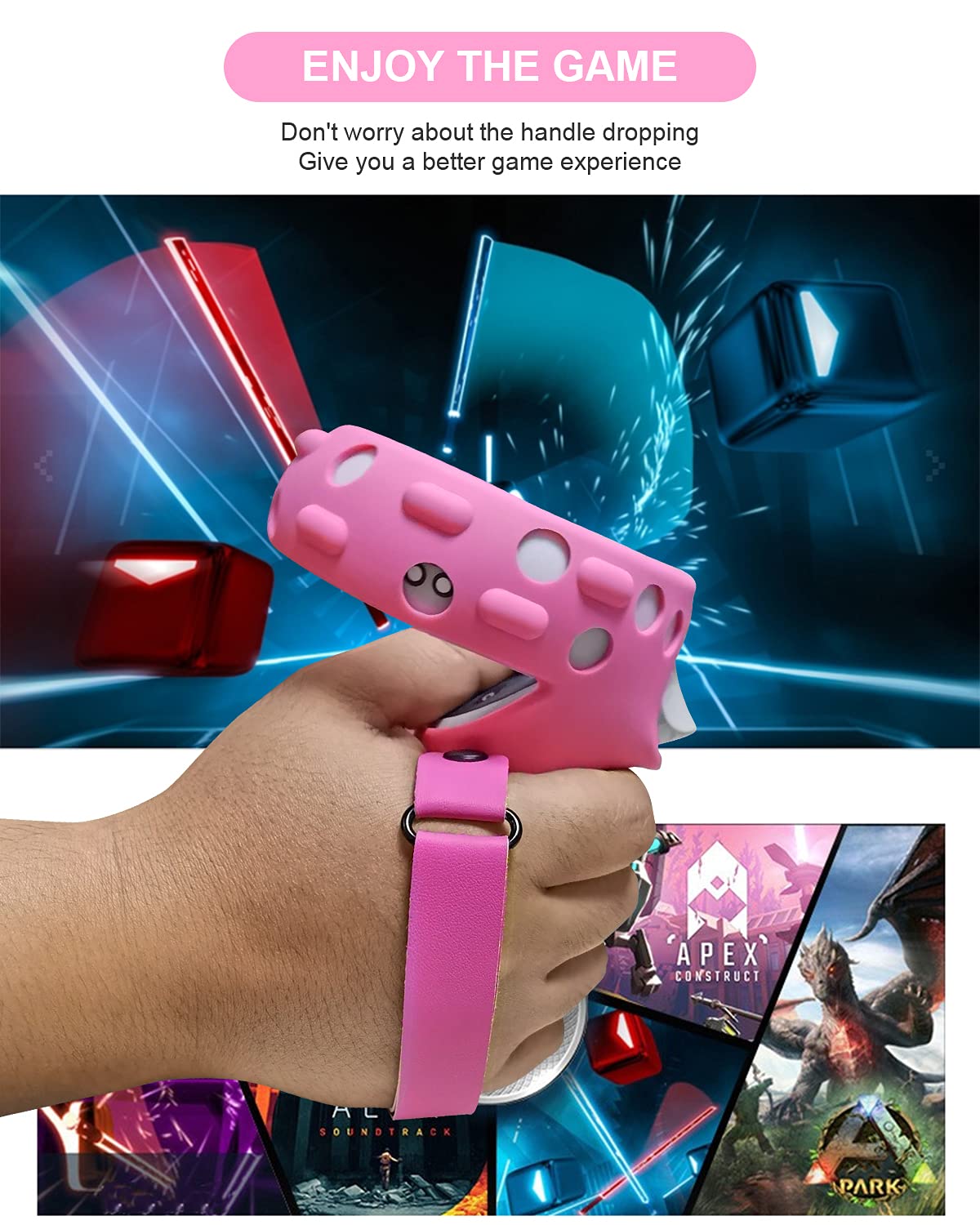 VR Adjustable Head Strap for Oculus Quest 2 Skins Cute Accessories with Silicone Touch Controller Grip Cover,Barbie Pink 6 in1 VR Shell Protector Cover & VR Face Cover Replacement Set 7