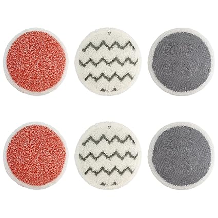 Diteje 6Pcs Washable Replacement Steam Mop Pads Refill Compatible with Shark S7000,S7000AMZ,S7001,S7001TGT Series Steam Mop for Tile and Hardwood (2 Heavy Scrub Pads+2 Twist Pads+2 Soft Pads)