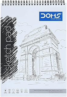 Doms Watercolor Paper Sketch Book Wiro Band Medium Surface Drawing Pad A5 Size 150 Gsm 72 Pages (Pack Of 2) Price In India