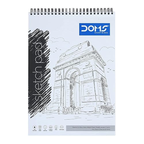 Doms Watercolor Paper Sketch Book Wiro Band Medium Surface Drawing Pad A5 Size 150 Gsm 72 Pages (Pack Of 2)