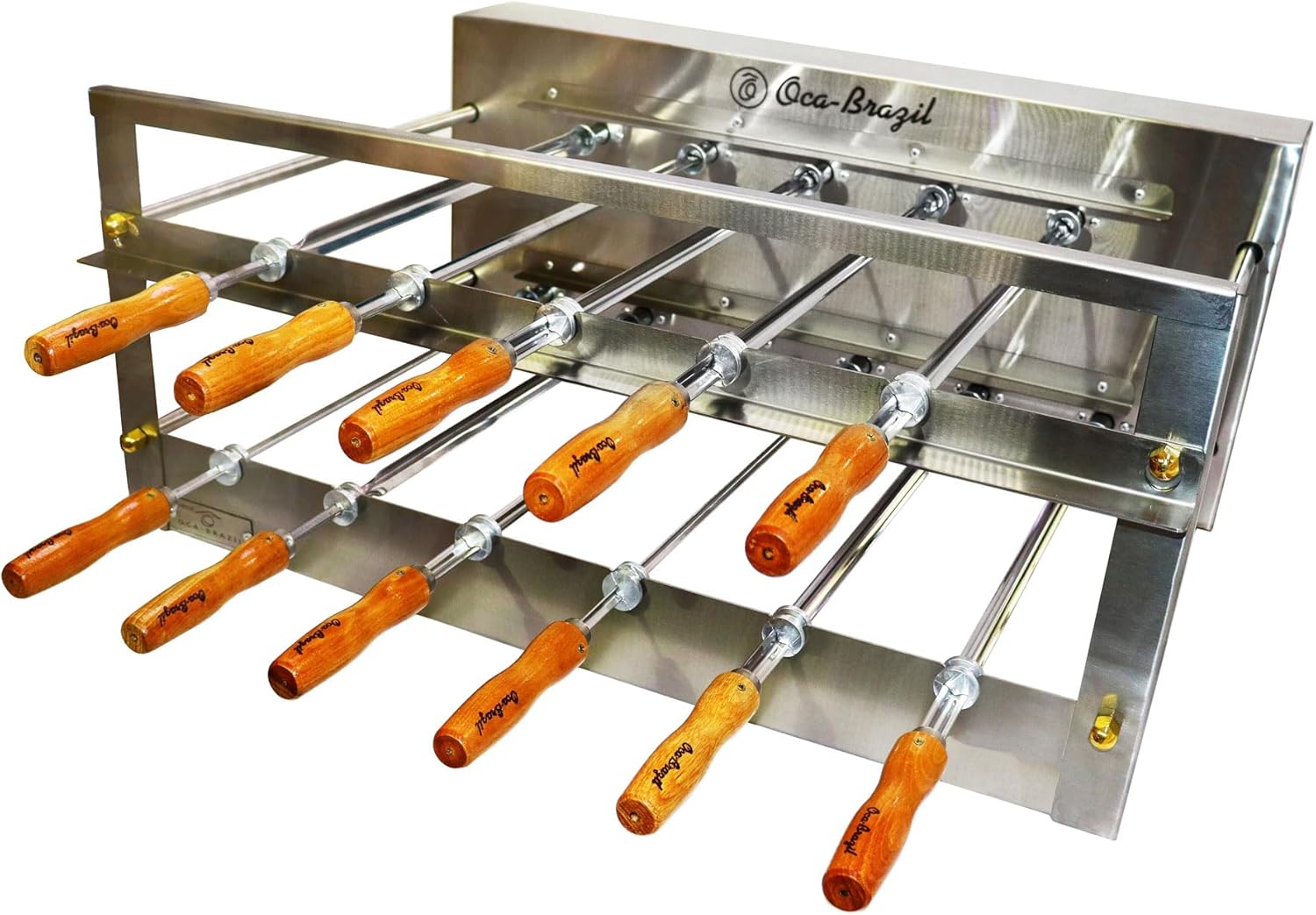 Brazilian BBQ Charcoal Grill - 11 Skewers - Rotisserie System - Oca-Brazil