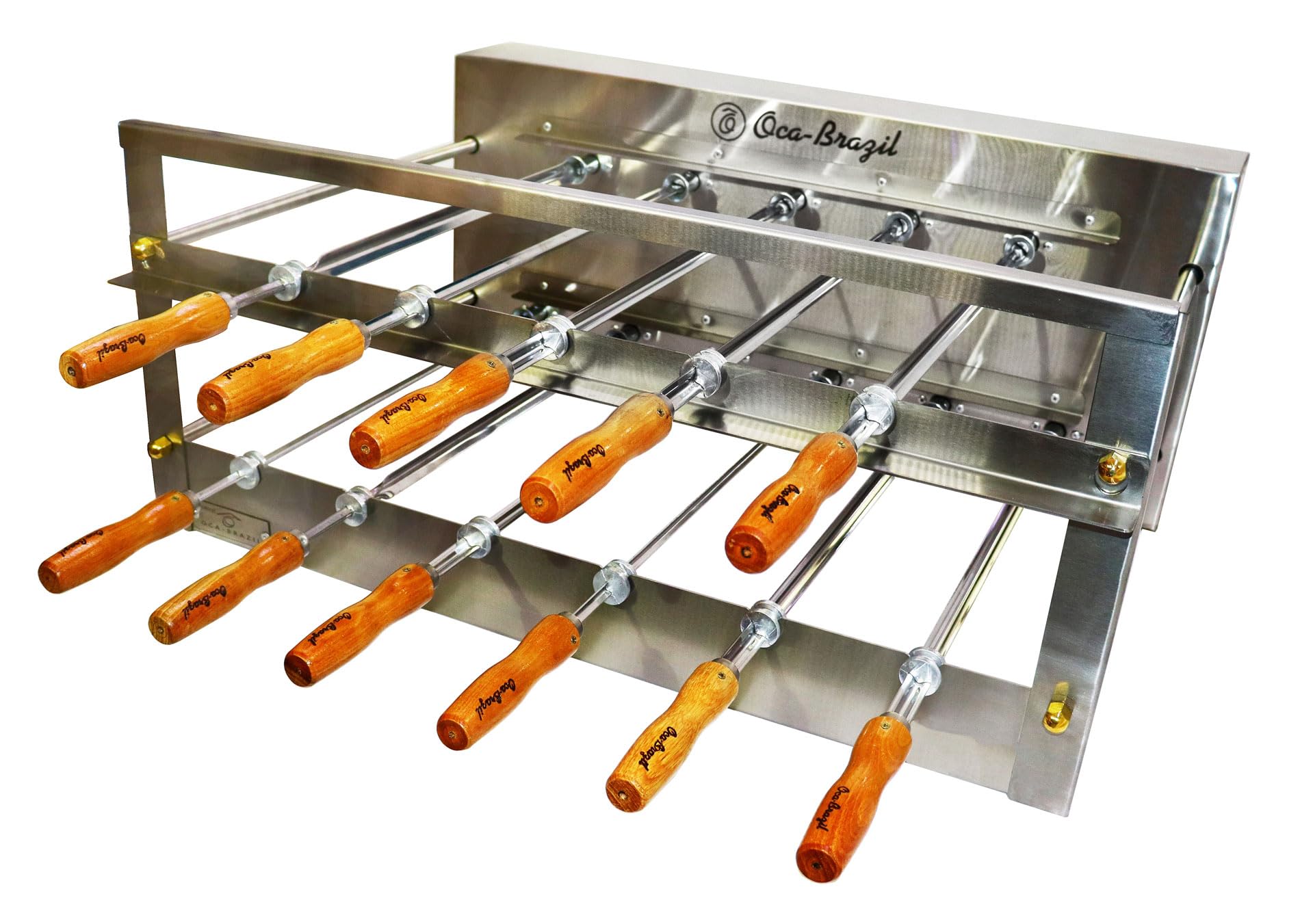 Brazilian BBQ Charcoal Grill - 11 Skewers - Rotisserie System - Oca-Brazil