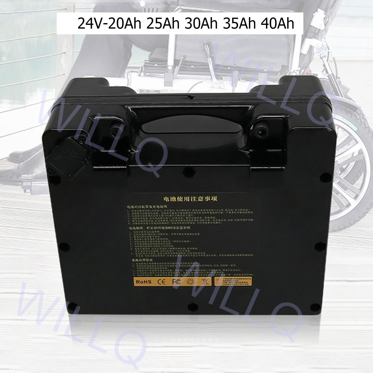 Batería de Litio Batería para Silla de Ruedas eléctrica 24V 20Ah 25Ah 30Ah 35Ah 40Ah Batería Recargable de Iones de Litio para Motor de Silla de Ruedas eléctrica 100W 500W 150W,24v30ah