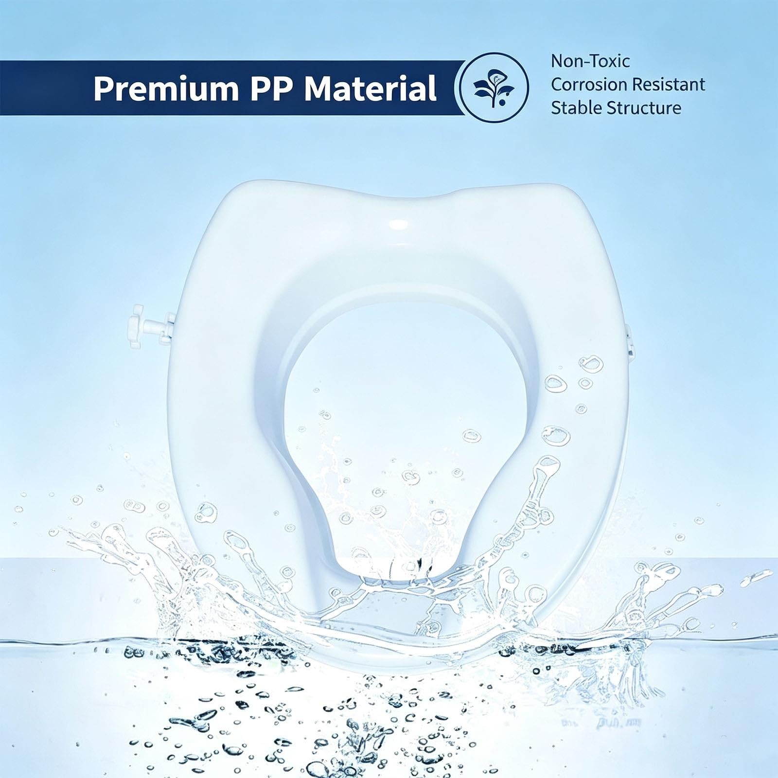 Raised Toilet Seat with Lock, Portable Toilet Seat Riser