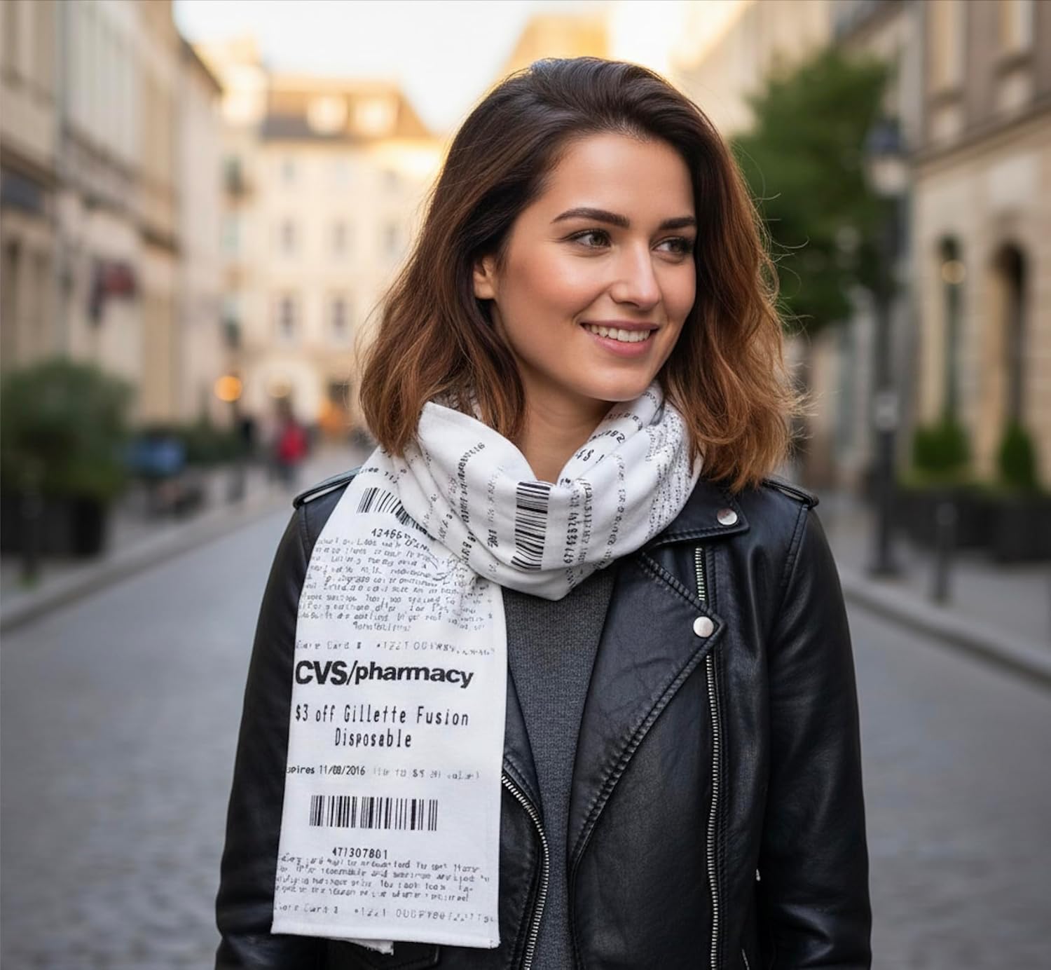 CVS Receipt Scarf – Original Double-Sided Funny Receipt Print 100% Fleece Scarf, Extra Long Novelty Gag Gift - Image 4