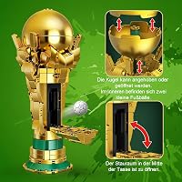 Model 3D DIY trofeu de fotbal PENGBU RC cu minifigurină de colecție pentru băieți și fete 12+, cadou de fotbal pentru adulți 2
