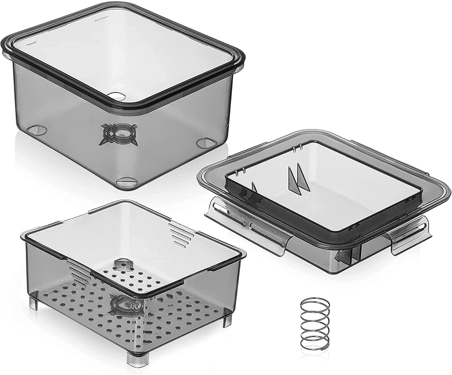 Kitchen Tofu Press Maker – Durable 4-Latch Tofu Presser for Firm to Extra Firm Tofu – Simple-to-Use Clear Tofu Strainer, Paneer Press & Cheese Maker with Drip Tray – Easy Cleanup, Dishwasher Safe