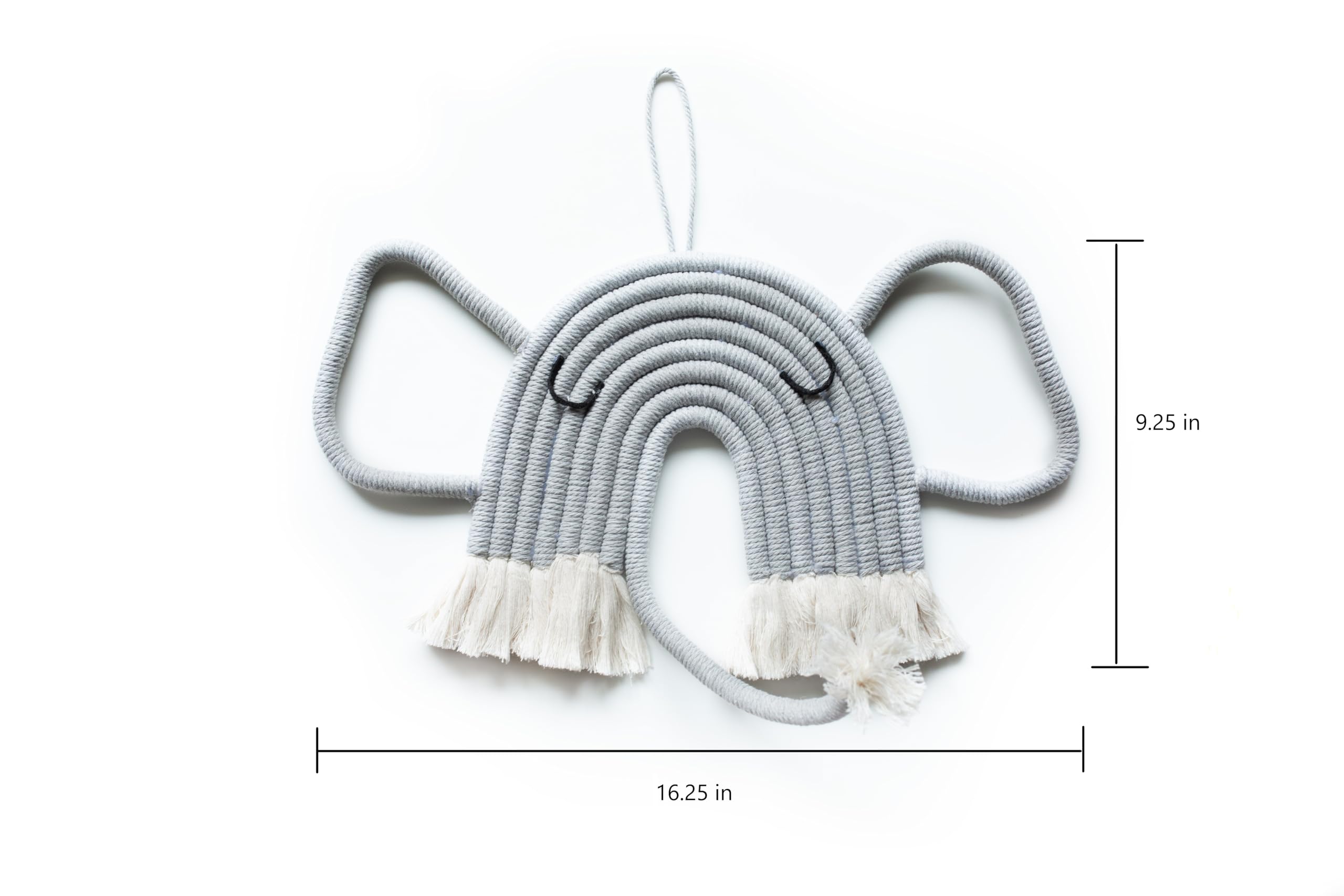 Trebbies Handcrafted Macrame Animal Wall Hanging - Bohemian Nursery & Room Decor | Rabbit, Elephant Designs