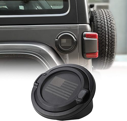 JeCar Cubierta de tanque de gasolina de aleación de aluminio, cubierta de puerta de llenado de combustible compatible con Jeep Wrangler 2018-2024 JL