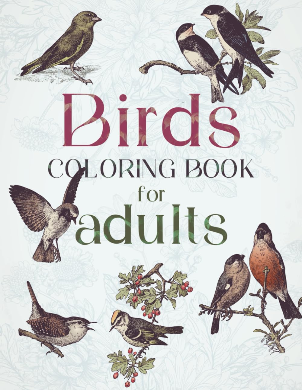 Birds coloring book for adults: 66 unique designs to relax and relieve your stress."