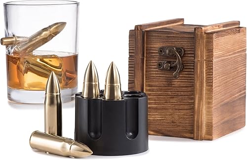 Juego de regalo de piedras de whisky, juego de 6 piedras escalofriantes, cubos de hielo de rocas, hermosa caja de regalo para hombres, regalos para