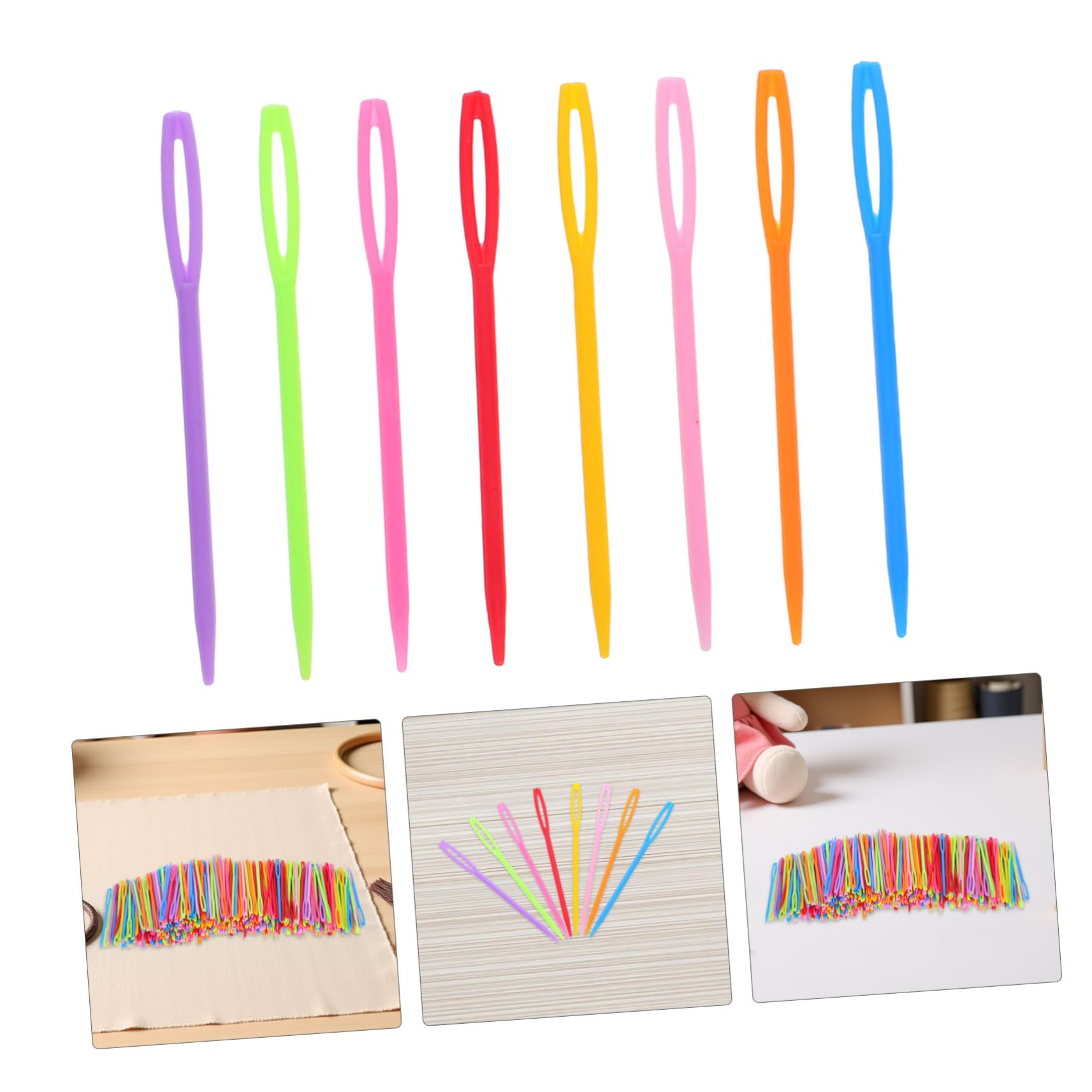 Gatuida 2000 Piezas Agujas de Coser de Plástico de Agujas de Hilo de Ojo Grande para Manualidades para Tejer Hilo Herramienta de Costura Grandes