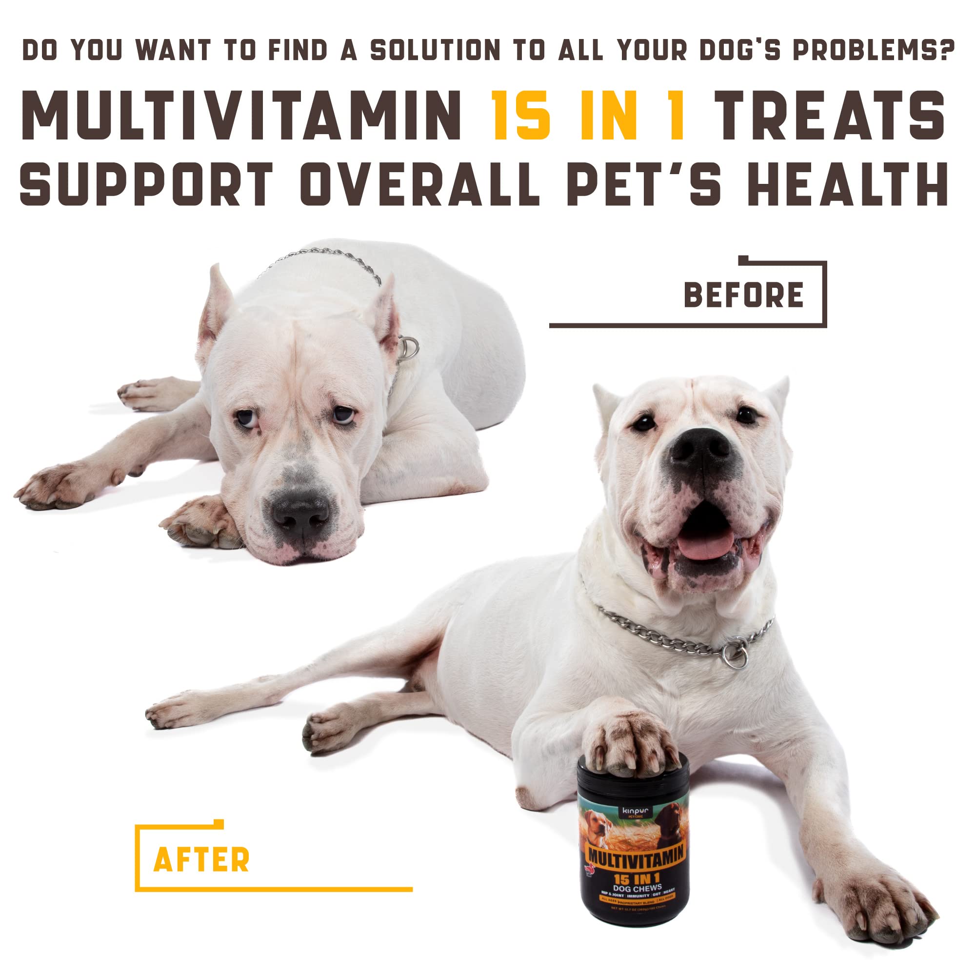 Buy 15in1 Dog Multivitamin Supplements Immunity, Digestion, Joint