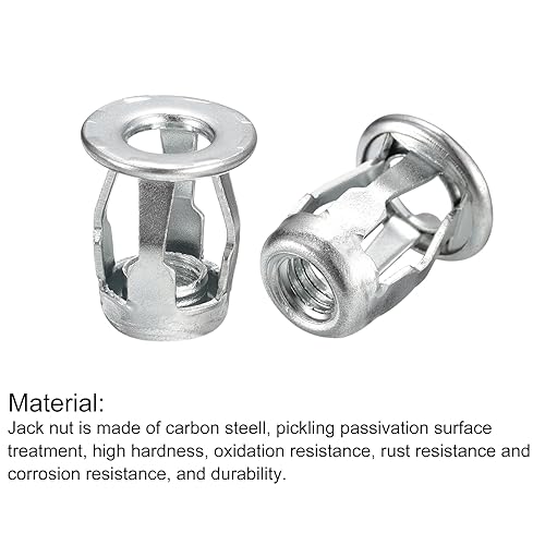 Miniatura 4 de uxcell Tuercas de gato M8, 10 tuercas roscadas de acero al carbono para metal fino, 0.827 in de longitud