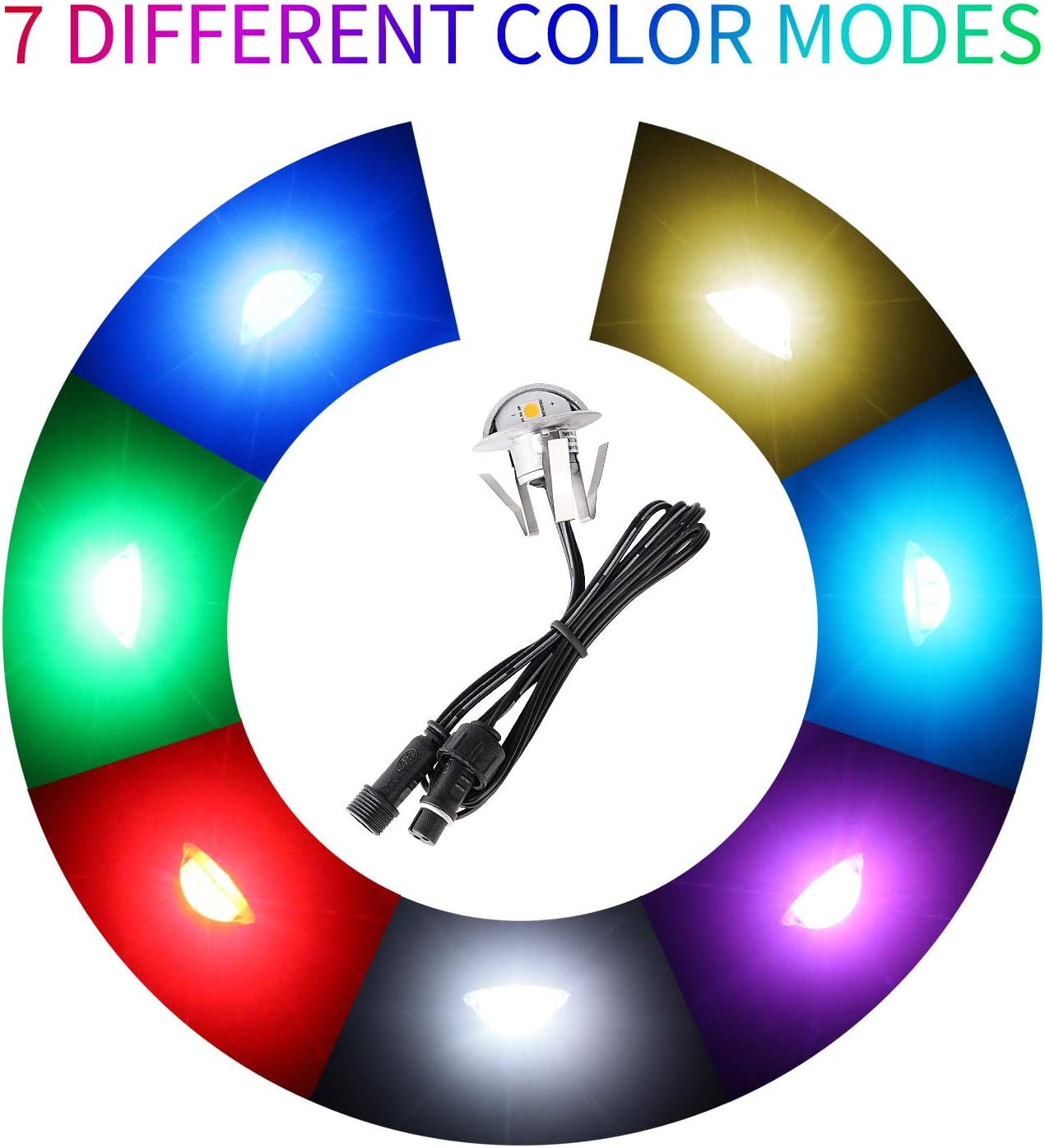 Deck Light Dimmable RGB Remote IP67 Step Stair Pathway 12 Kit