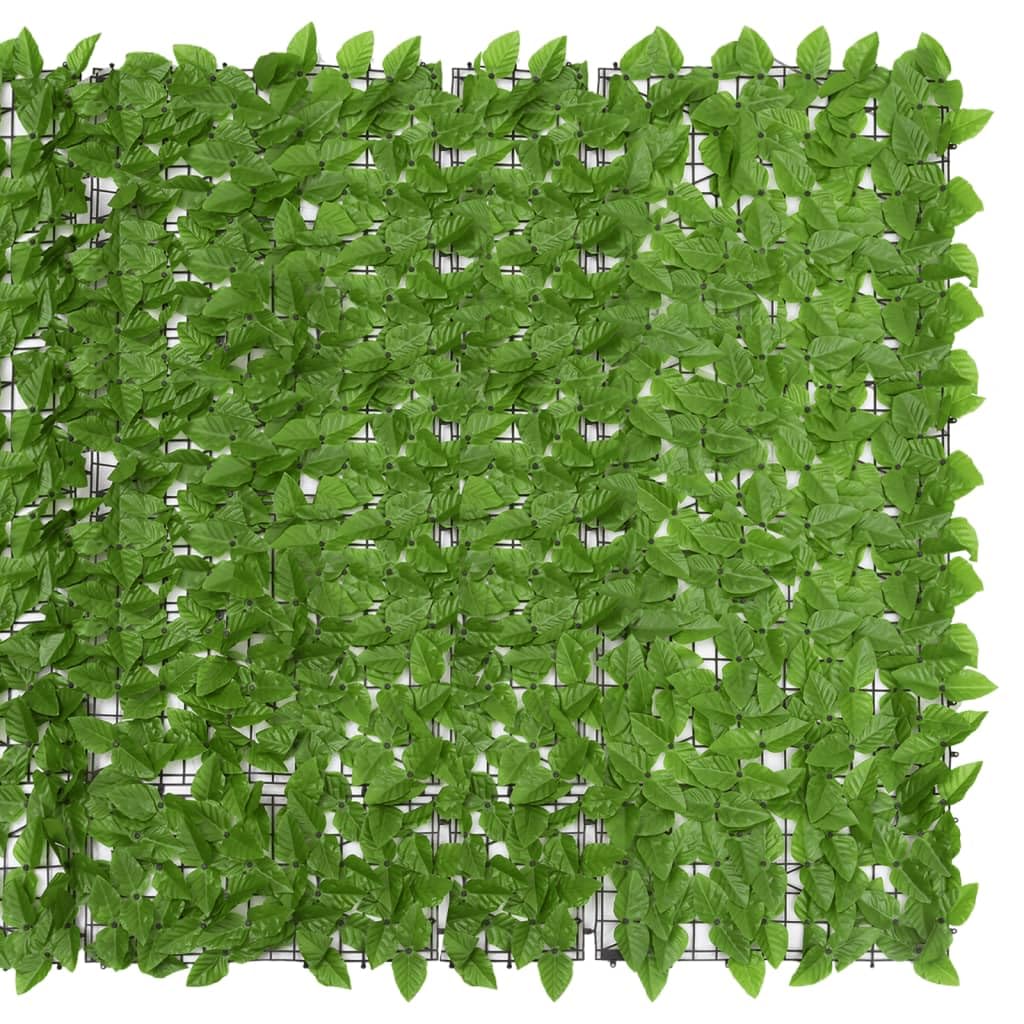 Osłona balkonowa z zielonymi liśćmi 300 x 150 cm, ochrona prywatności z polietylenu odpornego na promieniowanie UV, lekkie i łatwe w pielęgnacji, sztuczne ogrodzenie blokujące światło
