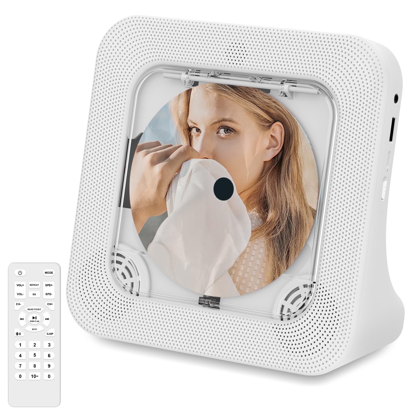 Kuephom Portable CD Player with Bluetooth Speakers, FM Radio &amp; Remote
