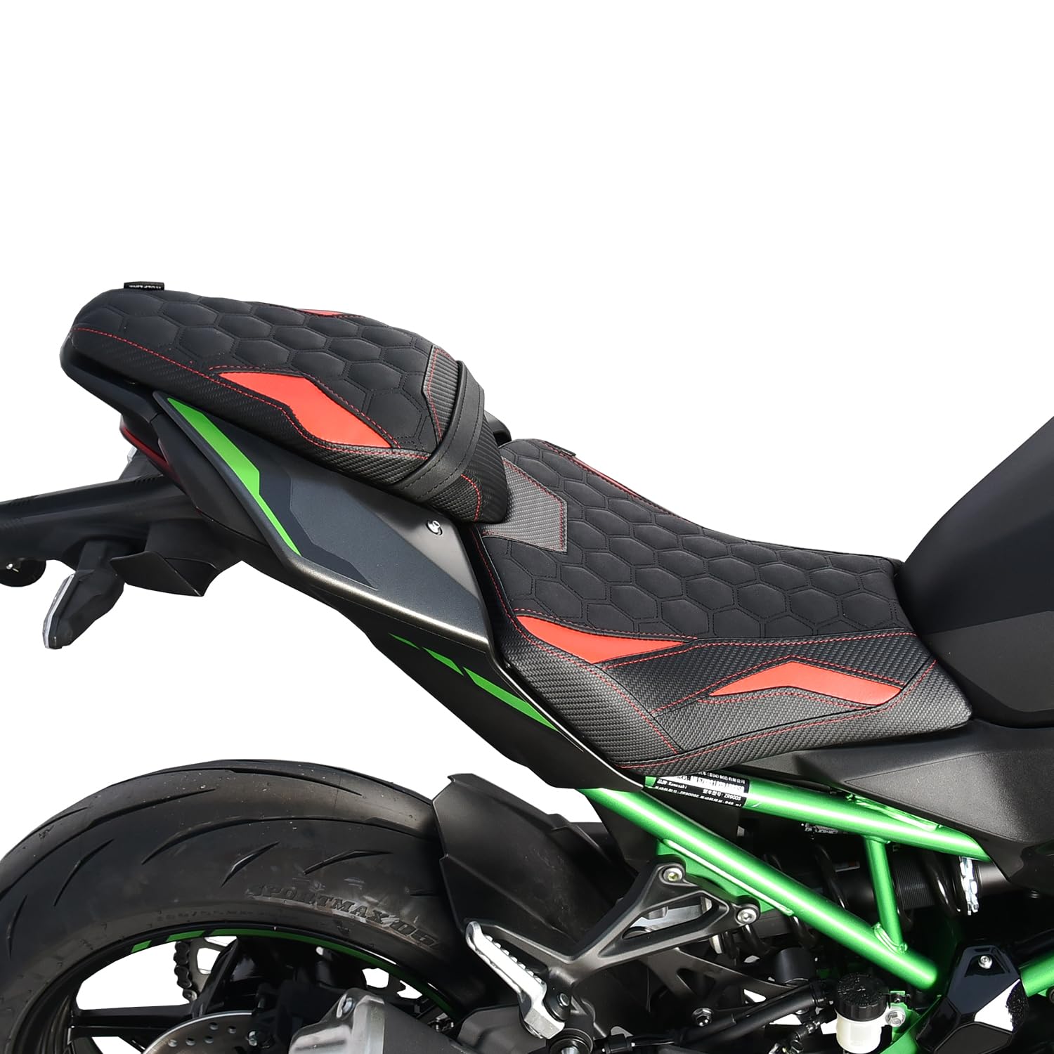 Siège de moto confortable pour passager ZR900 Z900 2025, siège passager avant et arrière en cuir, rouge