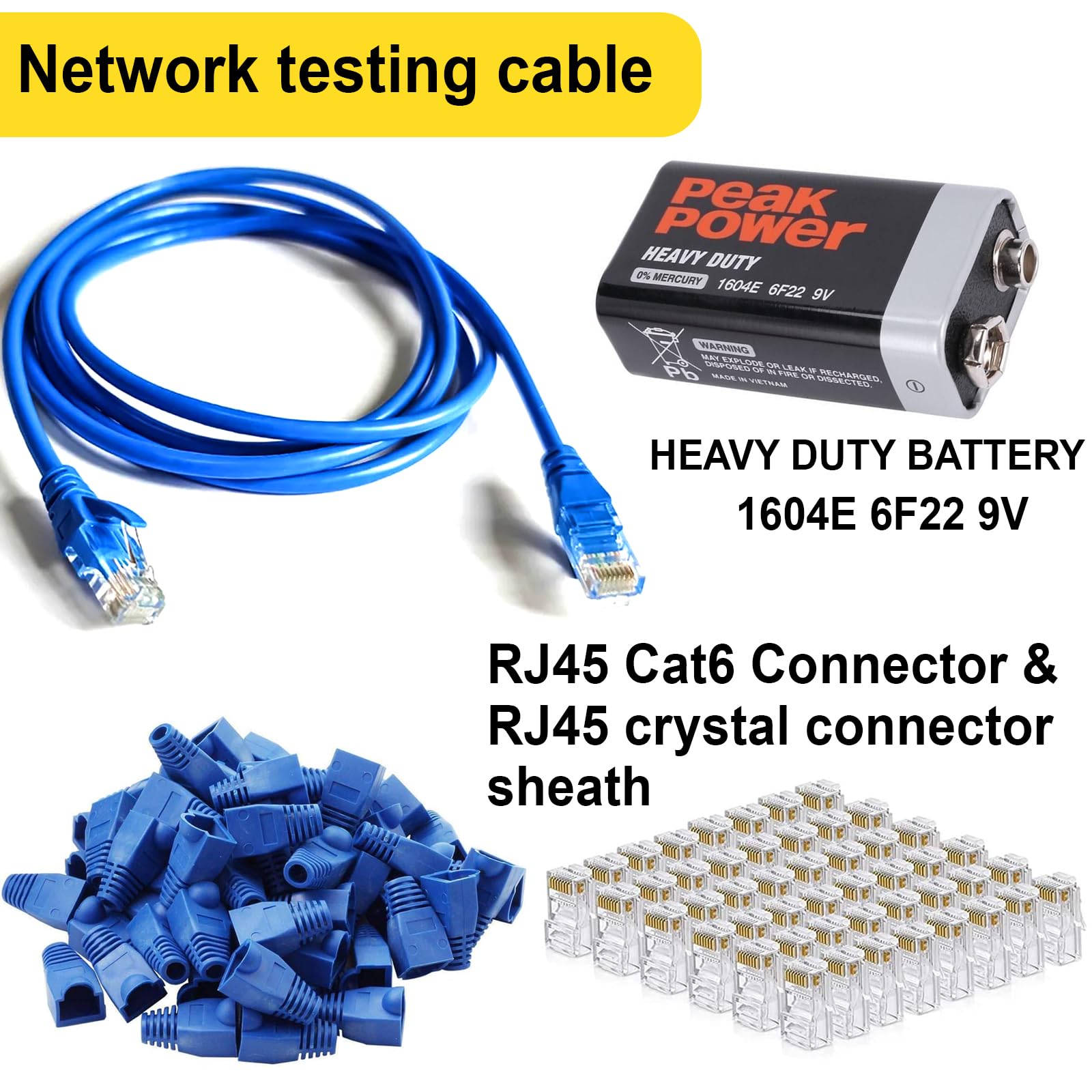 Kit di strumenti di rete – RJ45 Ethernet Computer Manutenzione Ethernet Crimpatrice Kit di riparazione LAN Taster Set per RJ45 Cat5e Cat 6 Cable Crimper Wire Cutter Internet Toolbox