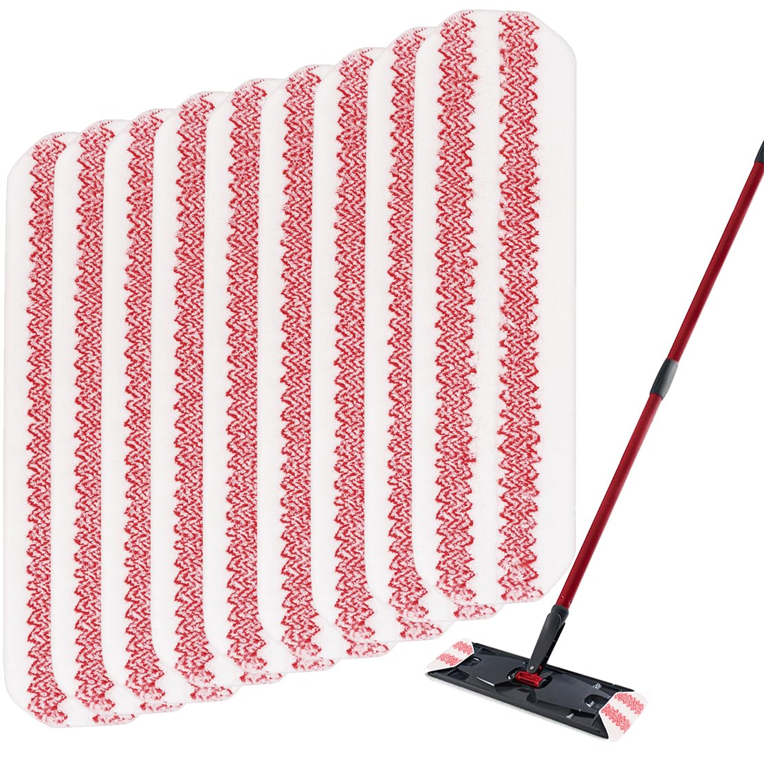 Mop Pads Replacements Compatible with O Cedar H2prO Flat Mop - Microfiber Mop Replacement Heads for O-Cedar/Vileda H2prO Flat Floor Mops - Washable Pad for Floor Cleaning - 9Pack