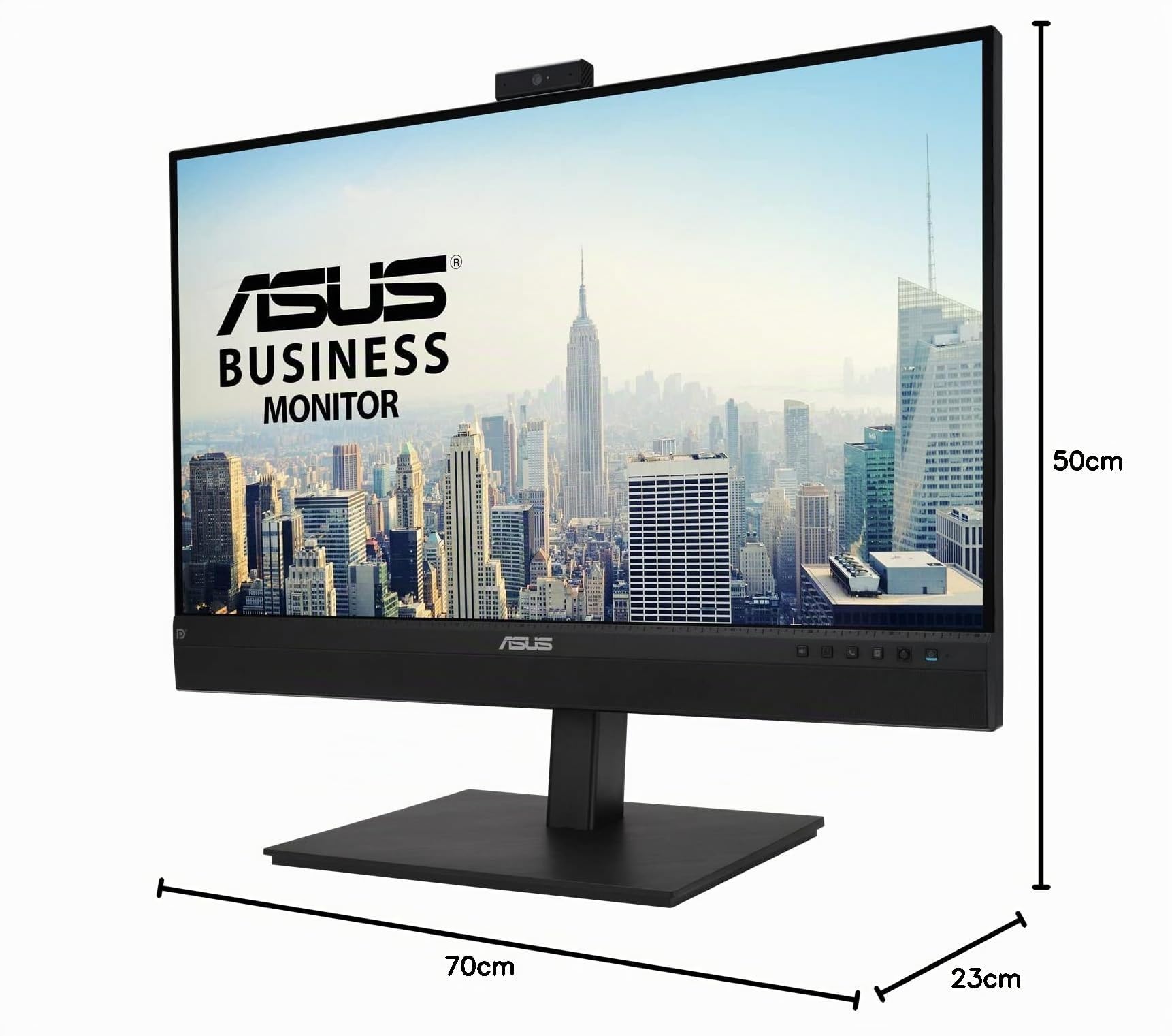 ASUS BE27ACSBK, Monitor Business da 27” IPS WQHD (2560x1440), Nero | Frameless, Webcam FHD, Microfono Ai Noise Canceling, USB-C, Speaker Integrati, Design Ergonomico, Eye Care, Filtro Luce Blu