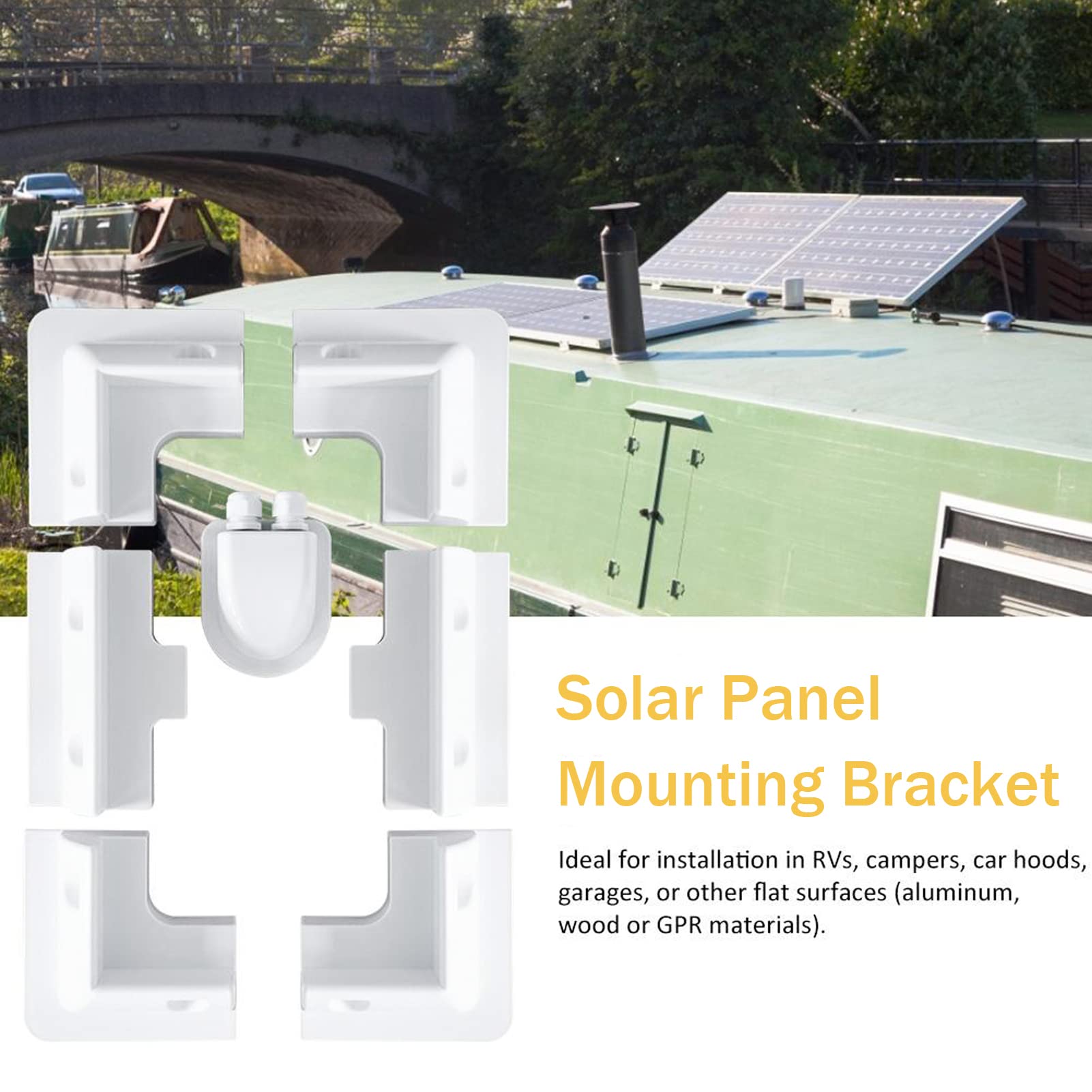 Soportes de montaje para panel solar, kit de soporte de esquina de ABS, 7 piezas, sin taladros, ampliamente utilizado en techos de caravanas, vehículos, furgonetas, cobertizos, garajes, barcos