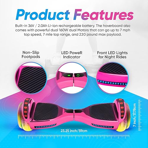 Miniatura 9 de Emaxusa Hoverboard for Kids Ages 6-12, Self Balancing Scooter with Led Lights and Built-in Bluetooth Speaker, UL Safety Certified