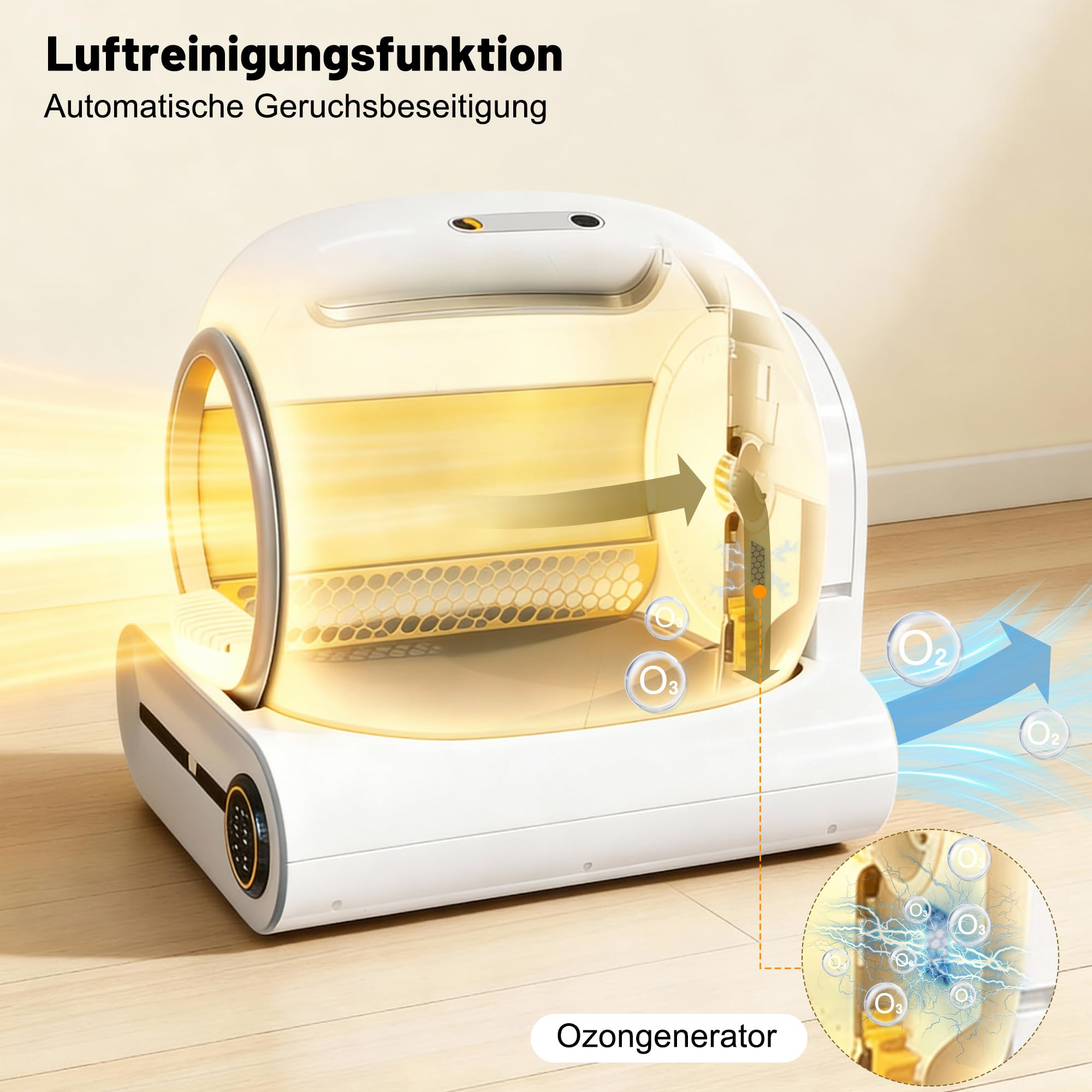 Merax Litière pour chat autonettoyante, Toilette automatique pour chat, Commande par application/Capacité max 65L/Capteur infrarouge/Élimine les odeurs/Moniteur de santé intelligent/Verrouillage de