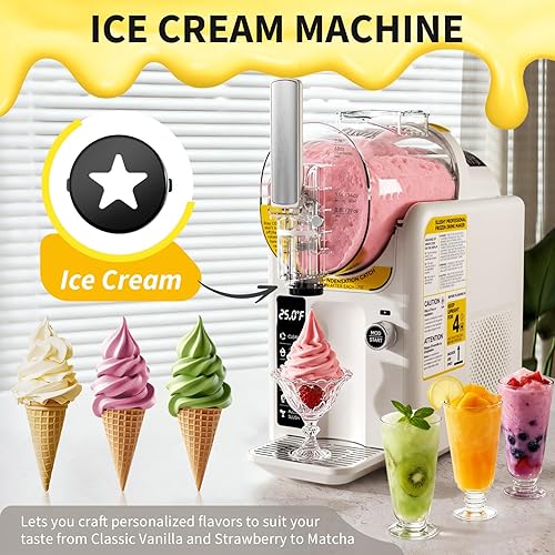 Miniatura 2 de Máquina para hacer helados 2 en 1 para el hogar, máquina de granizado de 88 onzas, no necesita hielo, máquina de bebidas congeladas, 5