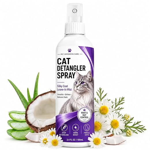 Cat Detangler Spray for Matted Hair, Leave in Pet Conditioner Spray