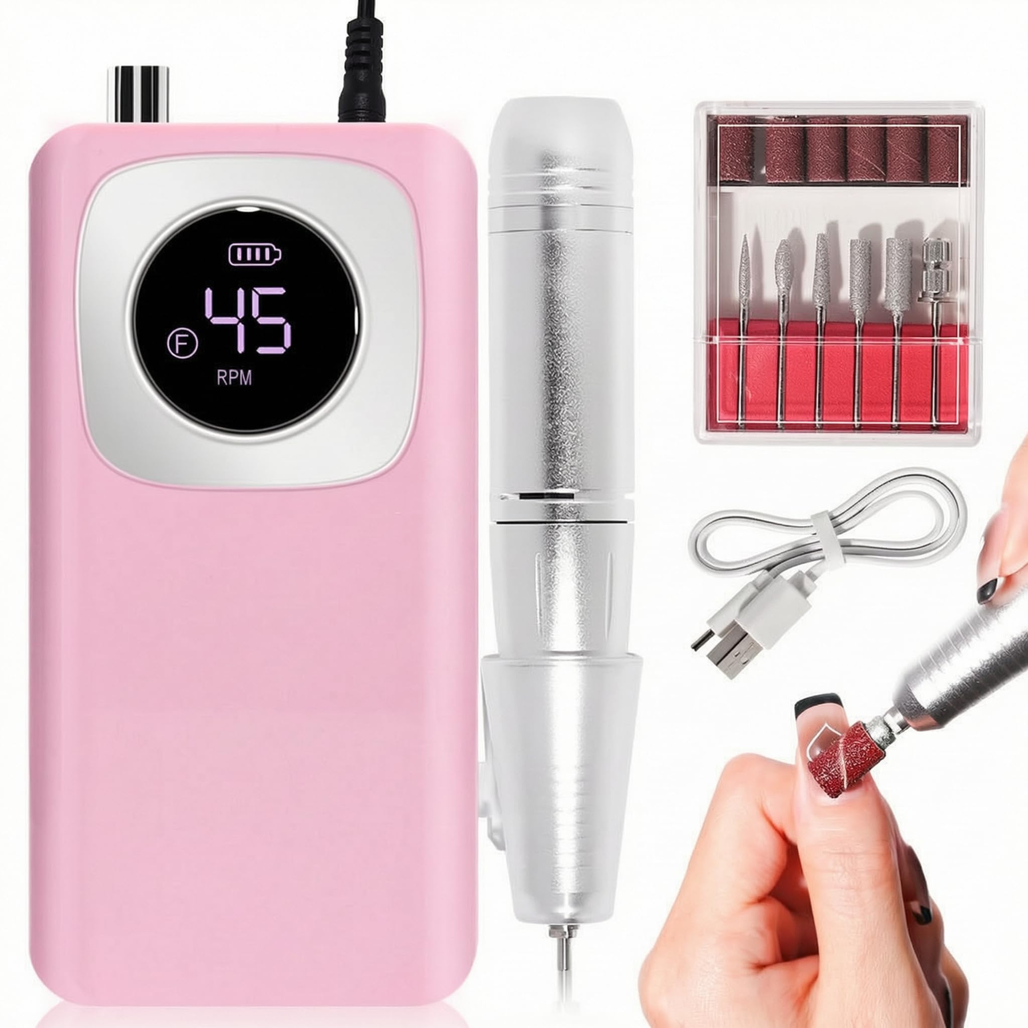 Taladro de uñas sin escobillas, taladro de uñas,Púrpura