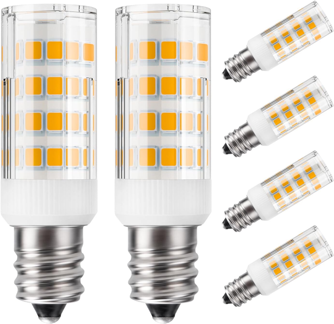 DiCUNO E12 LED Bulb 4W (40W Equivalent), Warm White 3000K Non-dimmable Candle Base Light Bulbs for Ceiling Fan, Chandelier, Indoor Decorative Lighting 6 Packages