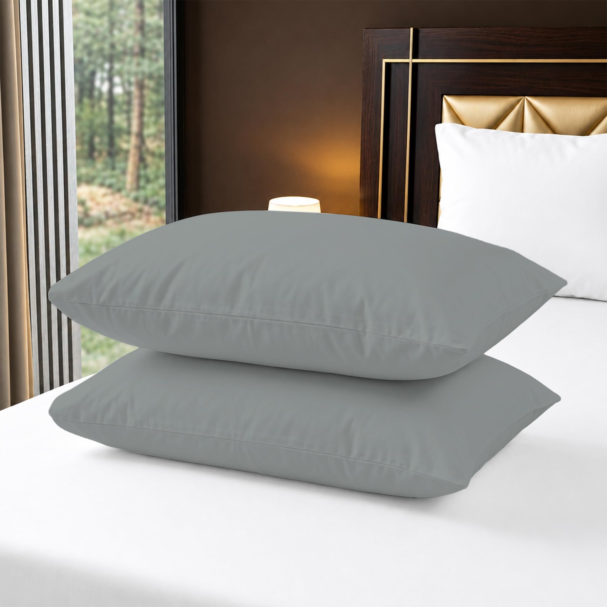 Reliancebedding Gray Housewife Pillowcases 2 Pack – 100% Egyptian Cotton 400Tc Ultra Soft