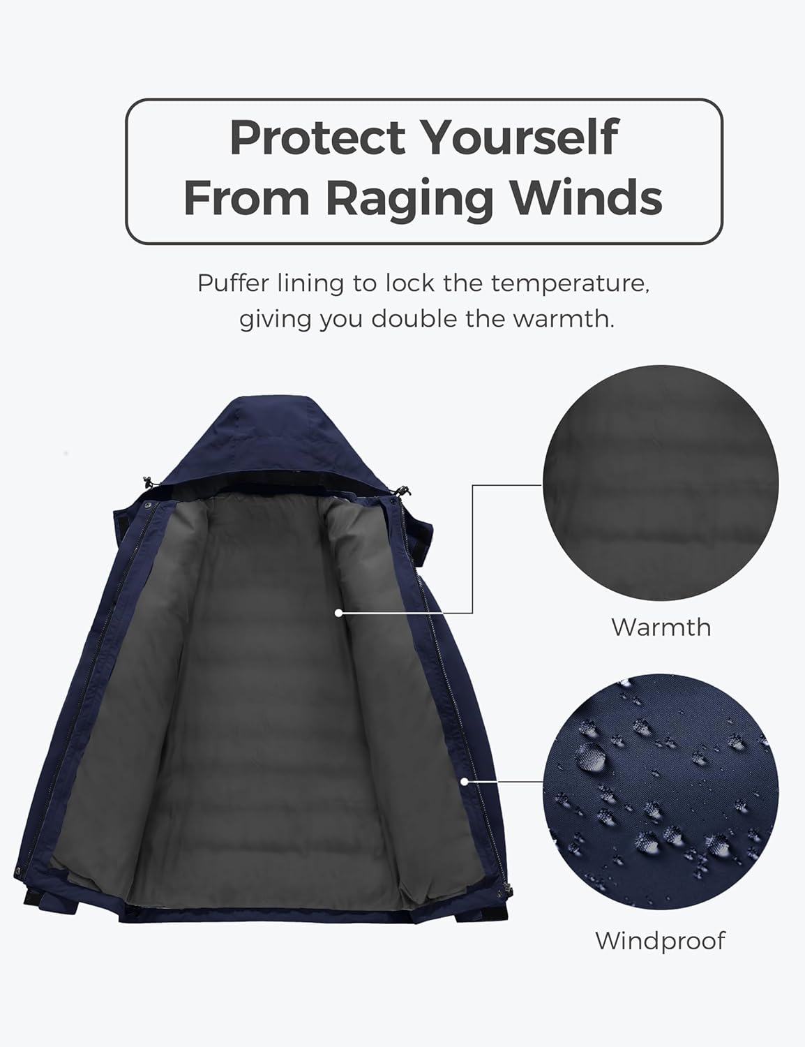 wantdo Women's 3 in 1 Waterproof Ski Jacket Windproof Winter Snow Coat Snowboarding Jackets Warm Raincoat - Image 4