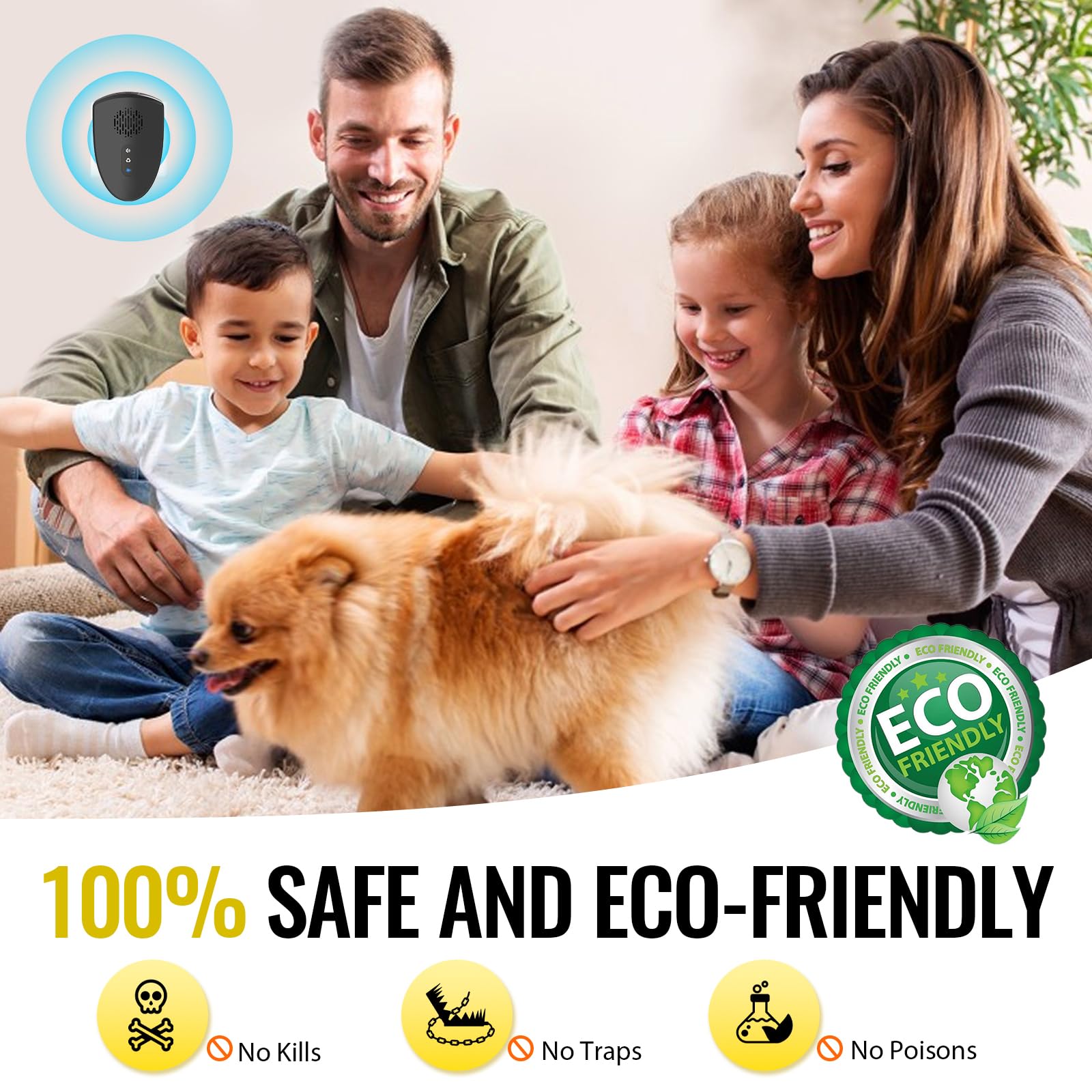 Repellente per roditori ad ultrasuoni per interni, repellente per topi per casa, deterrente per topi ad ultrasuoni plug in