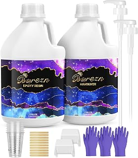 Bsrezn 2 Gallon Epoxy Resin Kit with Pumps - Crystal Clear, Bubble-Free, No Yellowing, Self-Leveling 1:1 Mix for Art, Crafts, Wood & Molds
