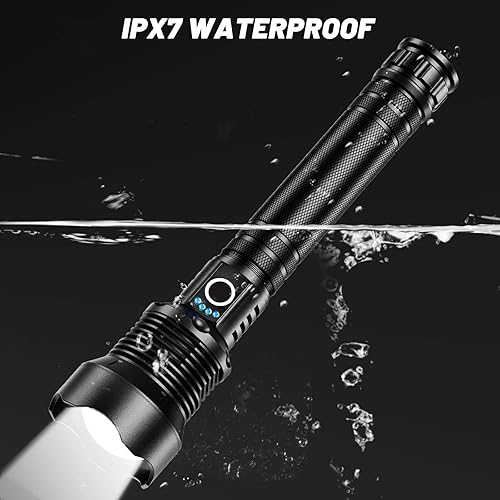 Miniatura 5 de Linternas recargables de 90.000 lúmenes, linterna LED súper brillante, altos lúmenes con cable USB, 5 modos, linterna impermeable, potente luz de