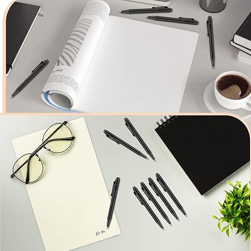 Miniatura 5 de Eaasty 100 mini bolígrafos de 4 pulgadas a granel de 0.028 in, pequeños bolígrafos retráctiles de tinta negra, bolígrafos de gel con clip,
