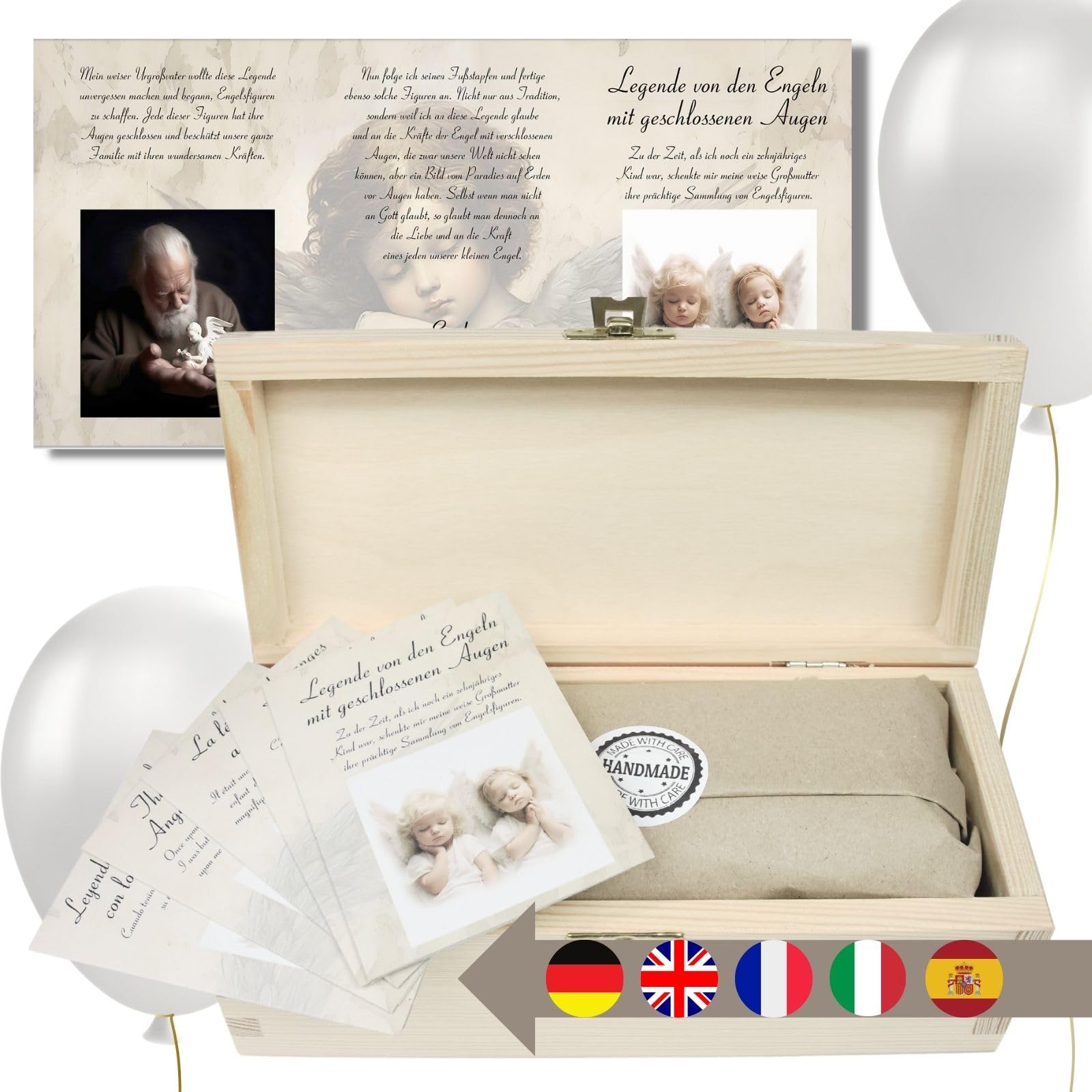 Handgefertigte Engel Figur Mit Naturholzbox Geschenkidee Für Anlässe
