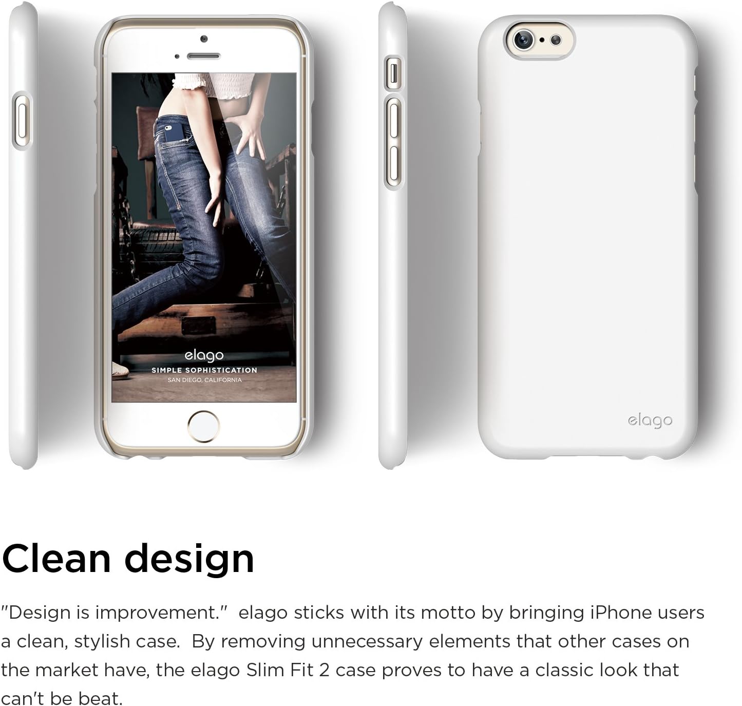 elago iPhone 6 Case, [Slim Fit 2][White] - [Light][Minimalistic][True Fit] – for iPhone 6 Only