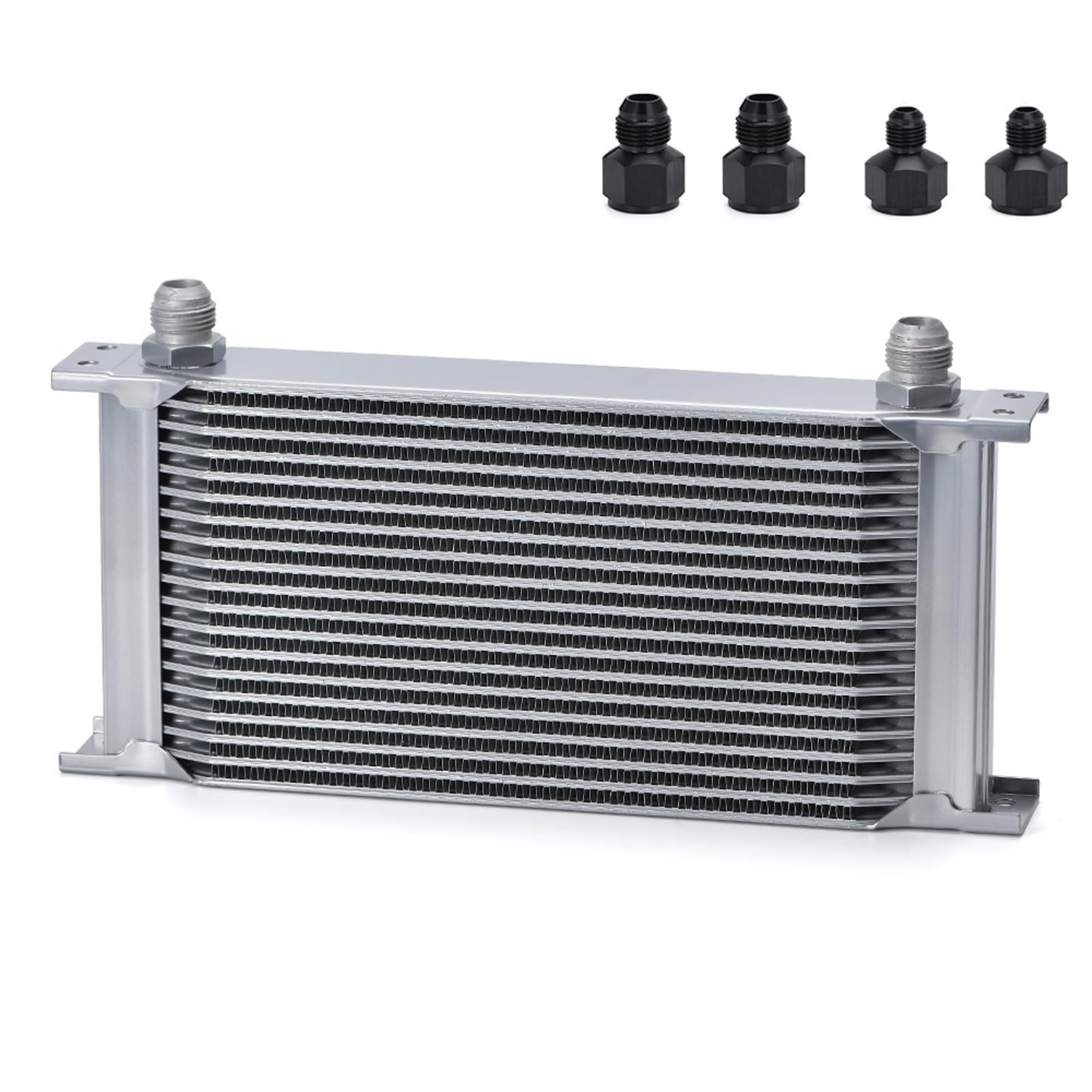19 Row Universal British Type Aluminum Engine Transmission Oil Cooler with 10AN Female to 8AN 6AN Male Adapter LZ7019 Transmission Oil Cooler(Brown)